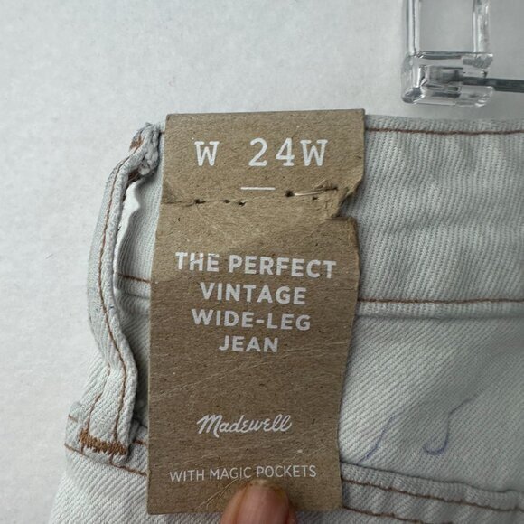 NEW Madewell size 24W Perfect Vintage Wide-Leg Jean Light Wash Casual Coastal - Picture 3 of 5